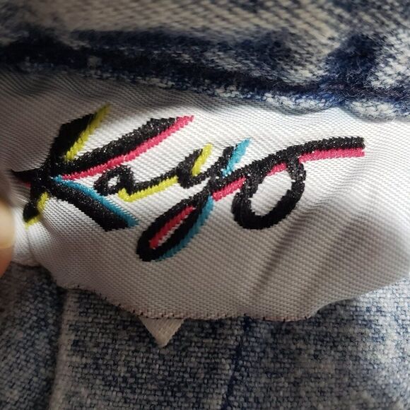 Vintage Denim Skirt Sz 18W 80s Kayo Acid Wash Pockets Maxi Midi 100% Cotton - Picture 11 of 14